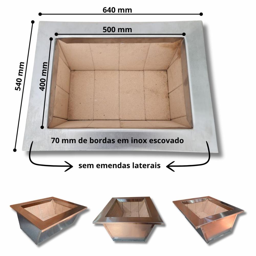Kit Churrasqueira Inox Coifa Braseiro 50x40 Capa + Painel