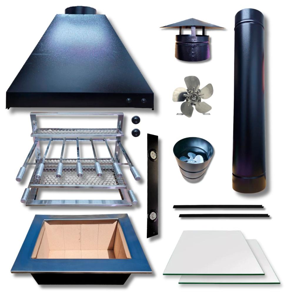 Kit Coifa 1,00 Metro Gourmet Grill Flutuante Inox 1 Tubo